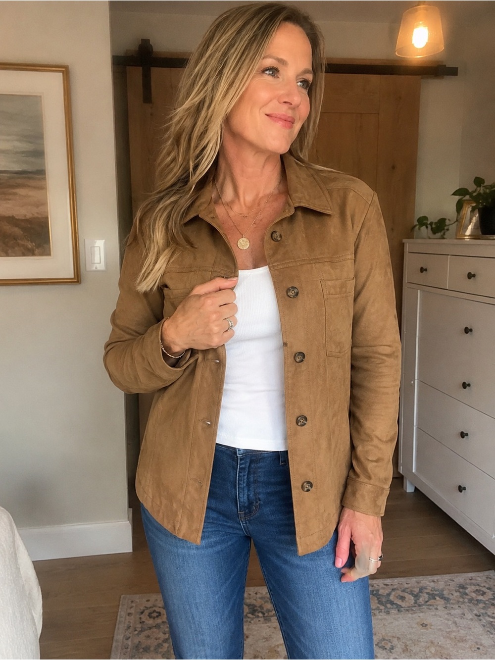 Women’s Suede Jacket - Tan